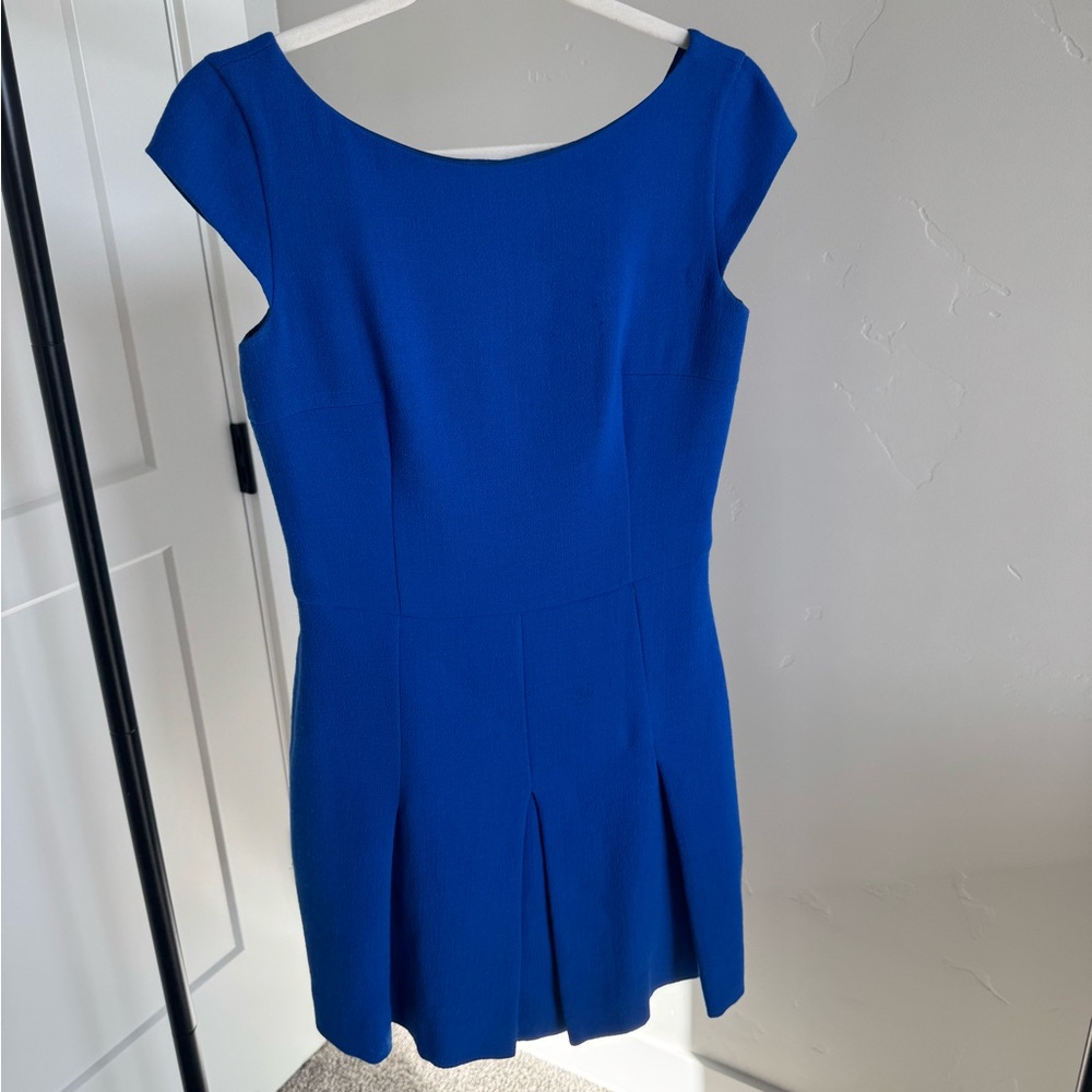 Akris Punto Royal Blue Cap Sleeve Mini Dress